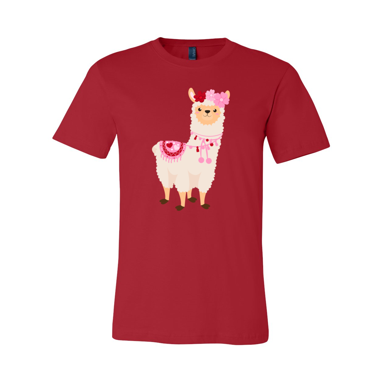 VAL0126 Valentine Llamas Shirt featuring a playful llama design, crafted from soft ring spun cotton, available in various colors.