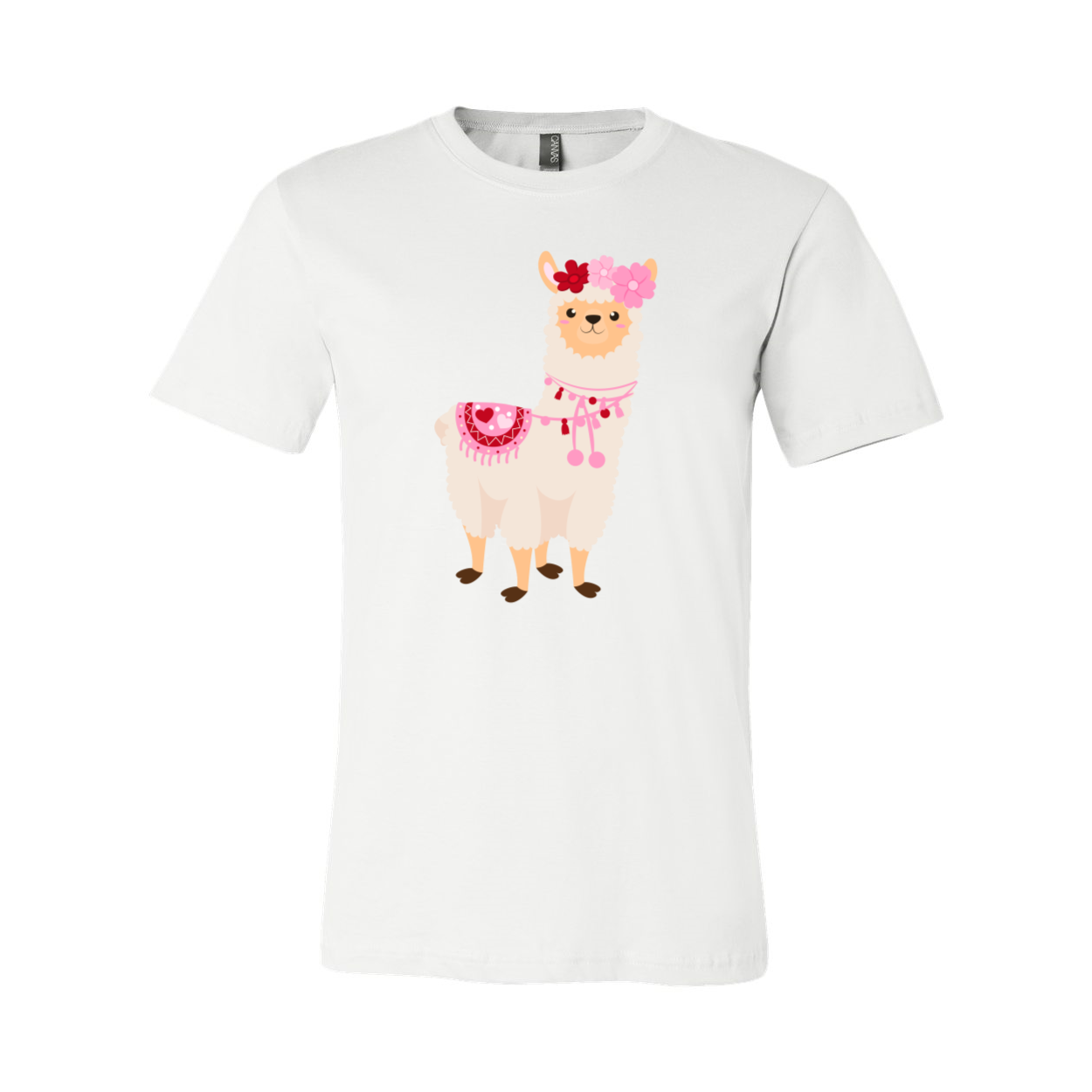 VAL0126 Valentine Llamas Shirt featuring a playful llama design, crafted from soft ring spun cotton, available in various colors.