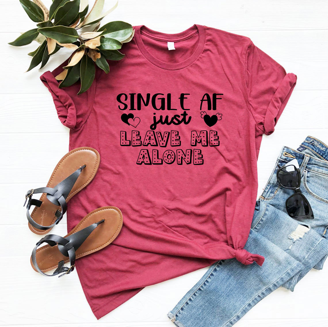 VAL0060 Single AF Just Leave Me Alone Shirt in various colors, showcasing its comfortable fit and stylish design.