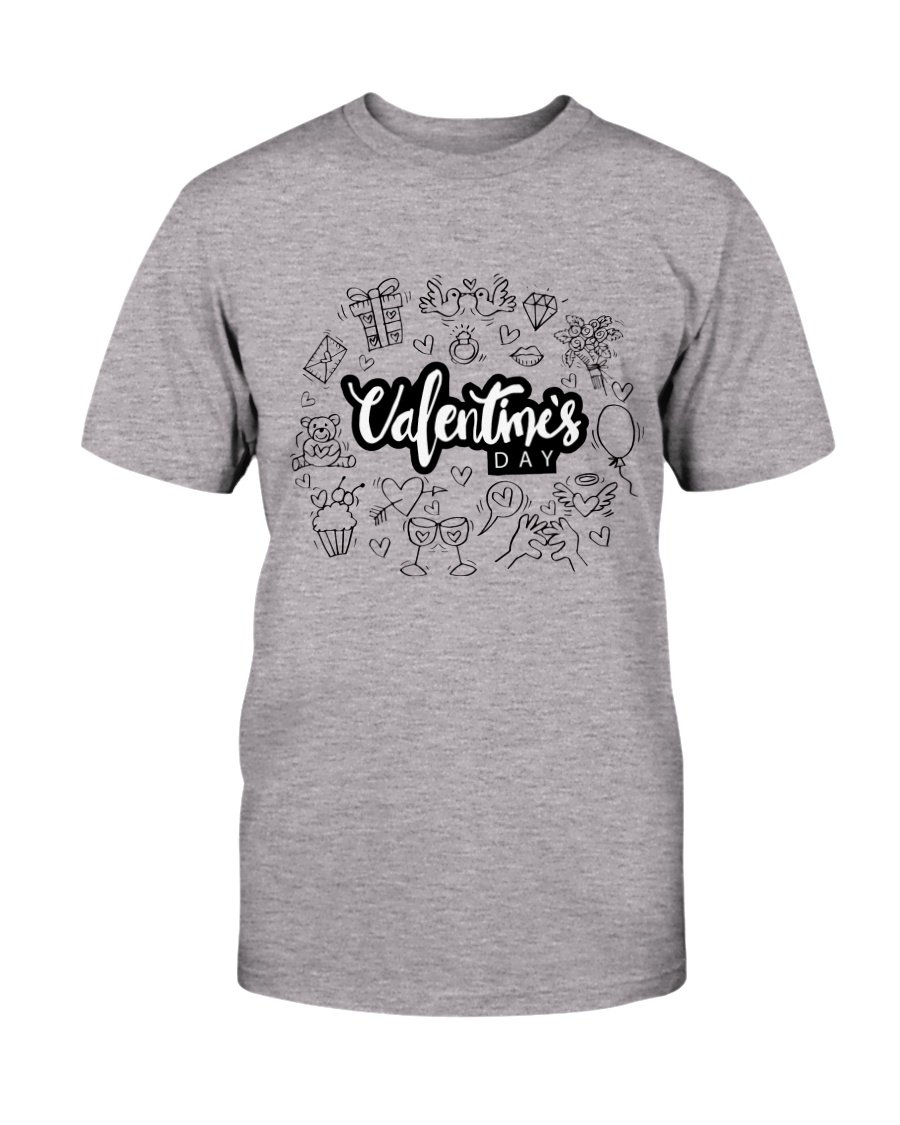 A stylish unisex Valentines Day Shirt in various colors, showcasing its soft fabric and classic crew neck design.