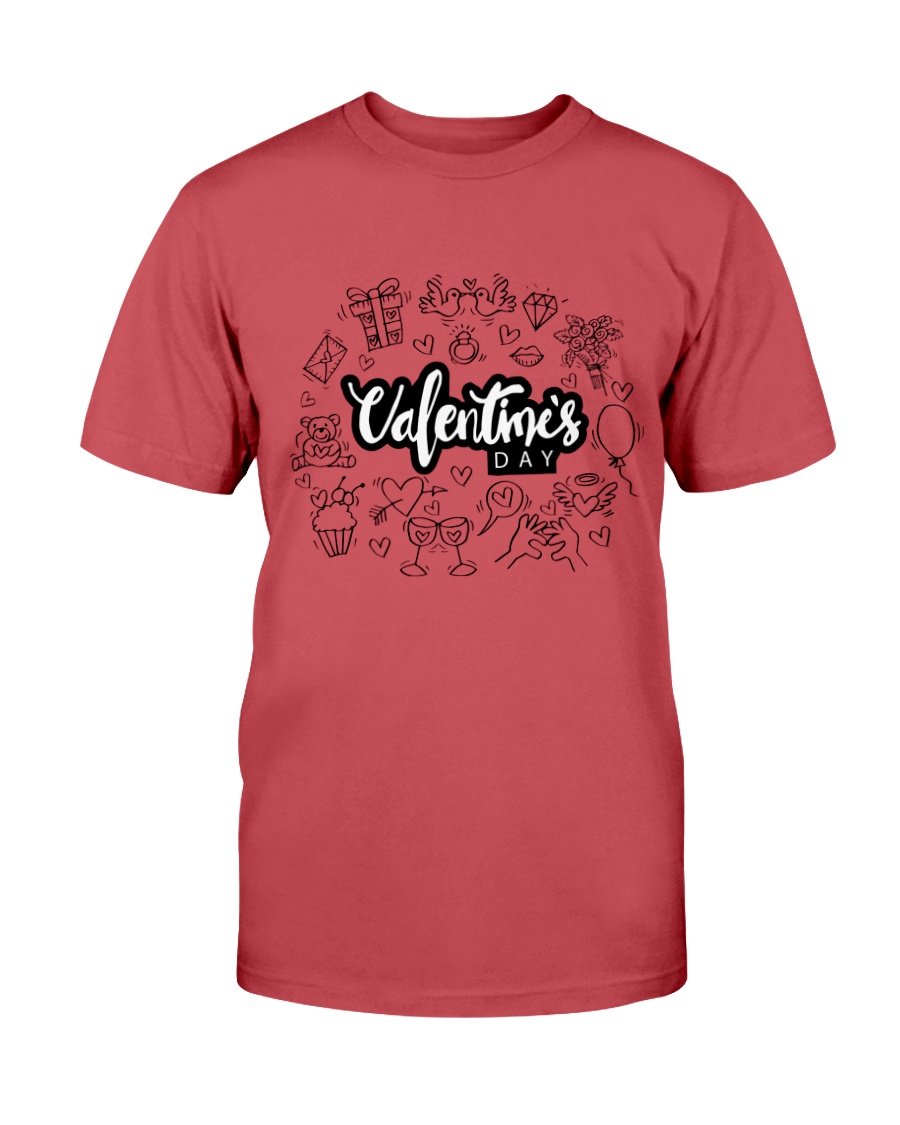 A stylish unisex Valentines Day Shirt in various colors, showcasing its soft fabric and classic crew neck design.