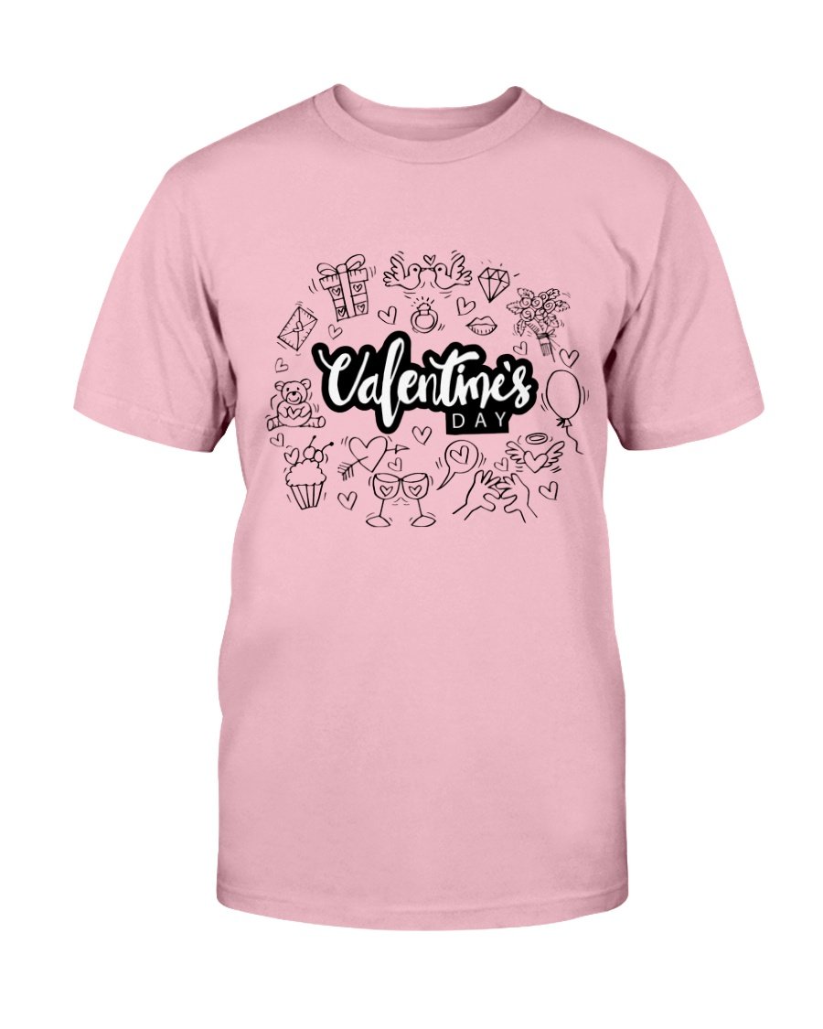 A stylish unisex Valentines Day Shirt in various colors, showcasing its soft fabric and classic crew neck design.
