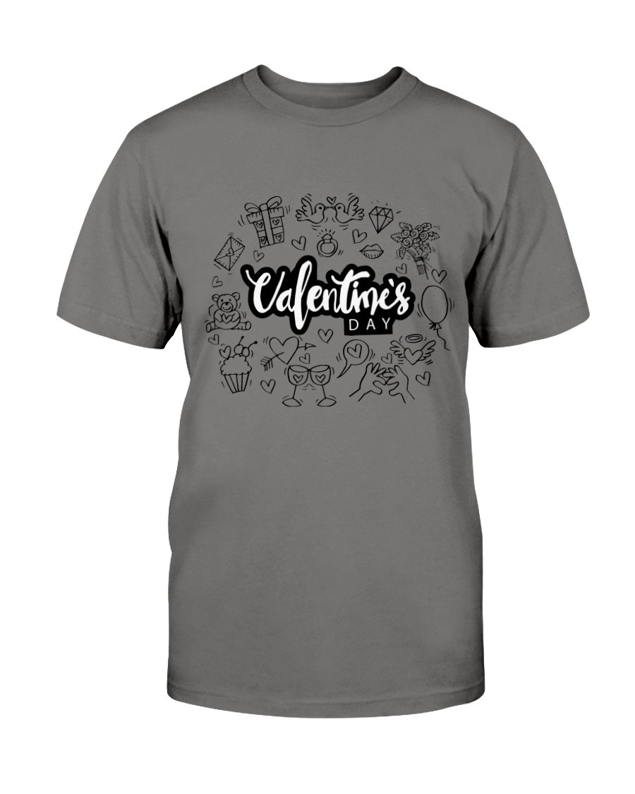 A stylish unisex Valentines Day Shirt in various colors, showcasing its soft fabric and classic crew neck design.