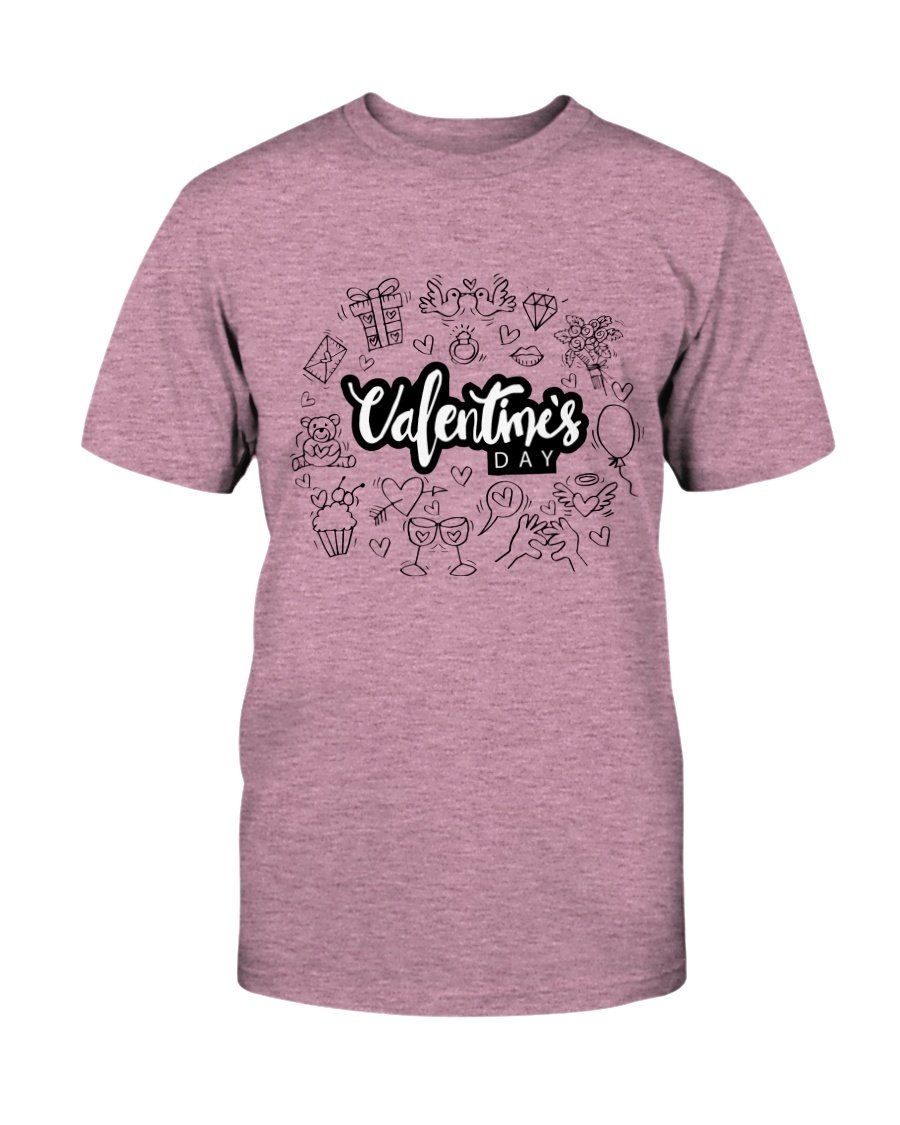 A stylish unisex Valentines Day Shirt in various colors, showcasing its soft fabric and classic crew neck design.