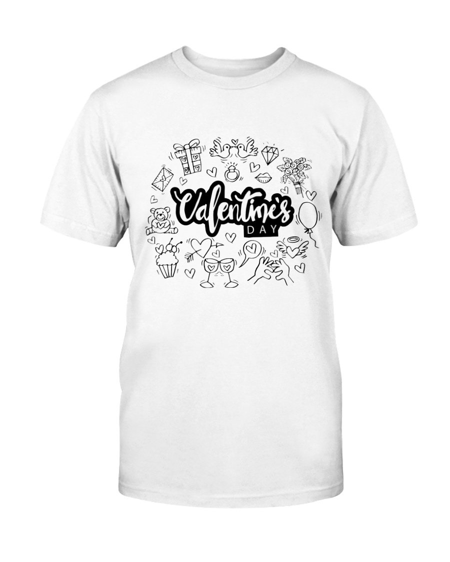 A stylish unisex Valentines Day Shirt in various colors, showcasing its soft fabric and classic crew neck design.