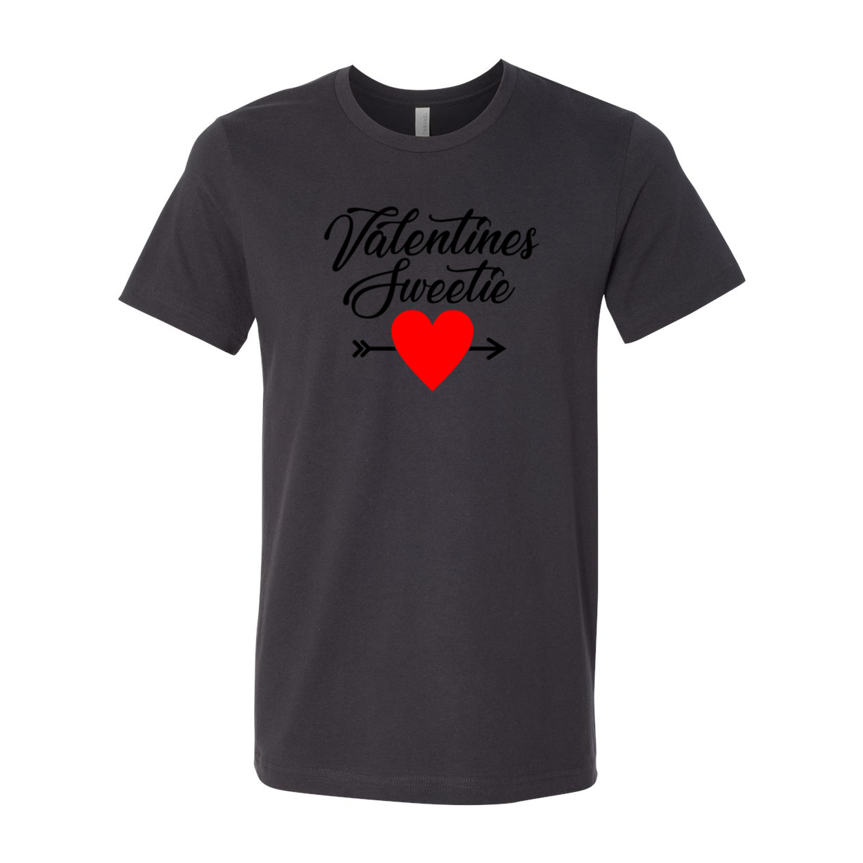 Valentines Sweetie Shirt in various colors, showcasing its unisex design and soft fabric.