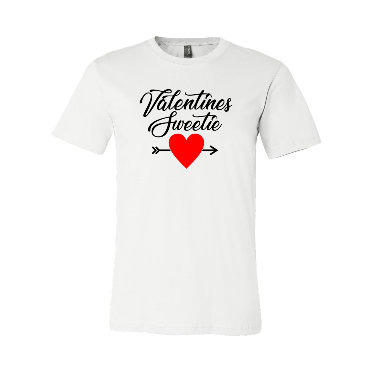 Valentines Sweetie Shirt in various colors, showcasing its unisex design and soft fabric.