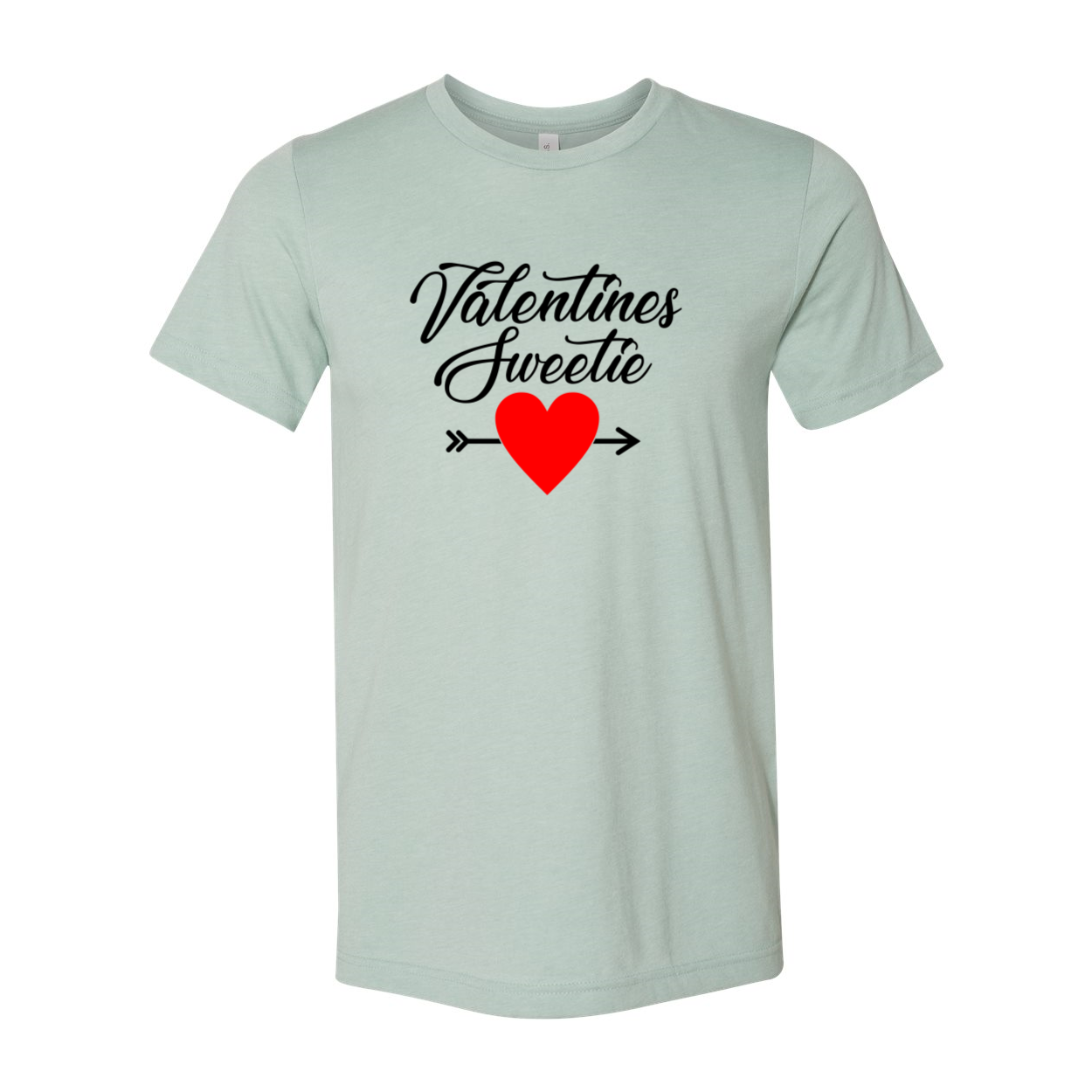 Valentines Sweetie Shirt in various colors, showcasing its unisex design and soft fabric.