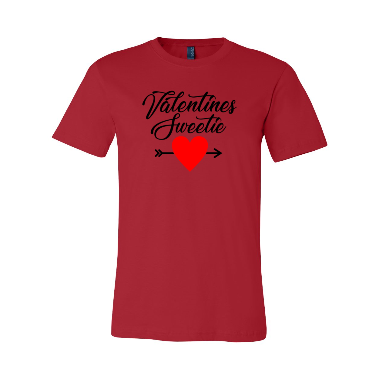 Valentines Sweetie Shirt in various colors, showcasing its unisex design and soft fabric.