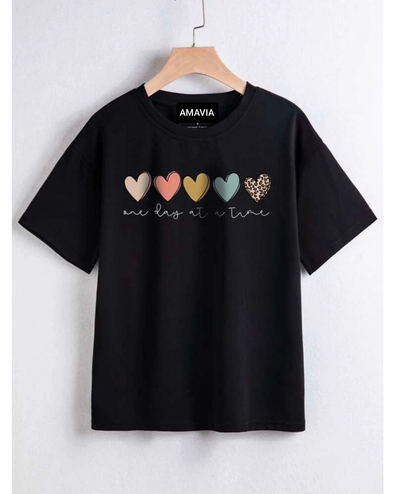 Womens Premium Cotton Printed T-Shirt in Black, featuring a stylish print and soft fabric.