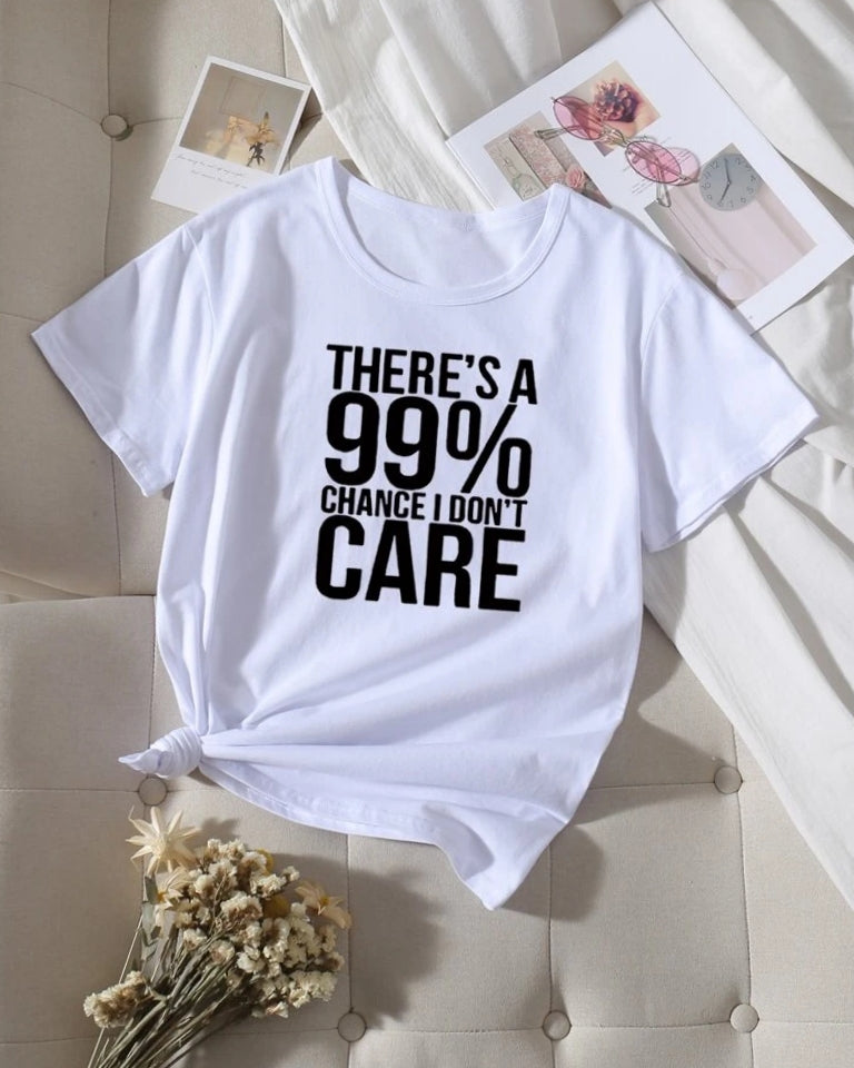 Women's Premium Cotton Printed T-Shirt in white, featuring a stylish print and soft fabric, perfect for casual wear.