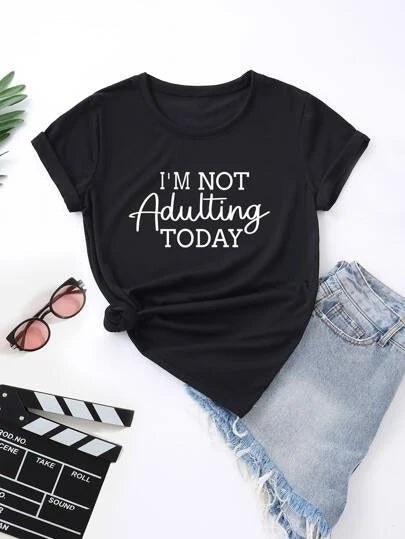 Womens Premium Cotton Printed T-Shirt in Black with stylish print design, showcasing its soft fabric and comfortable fit.