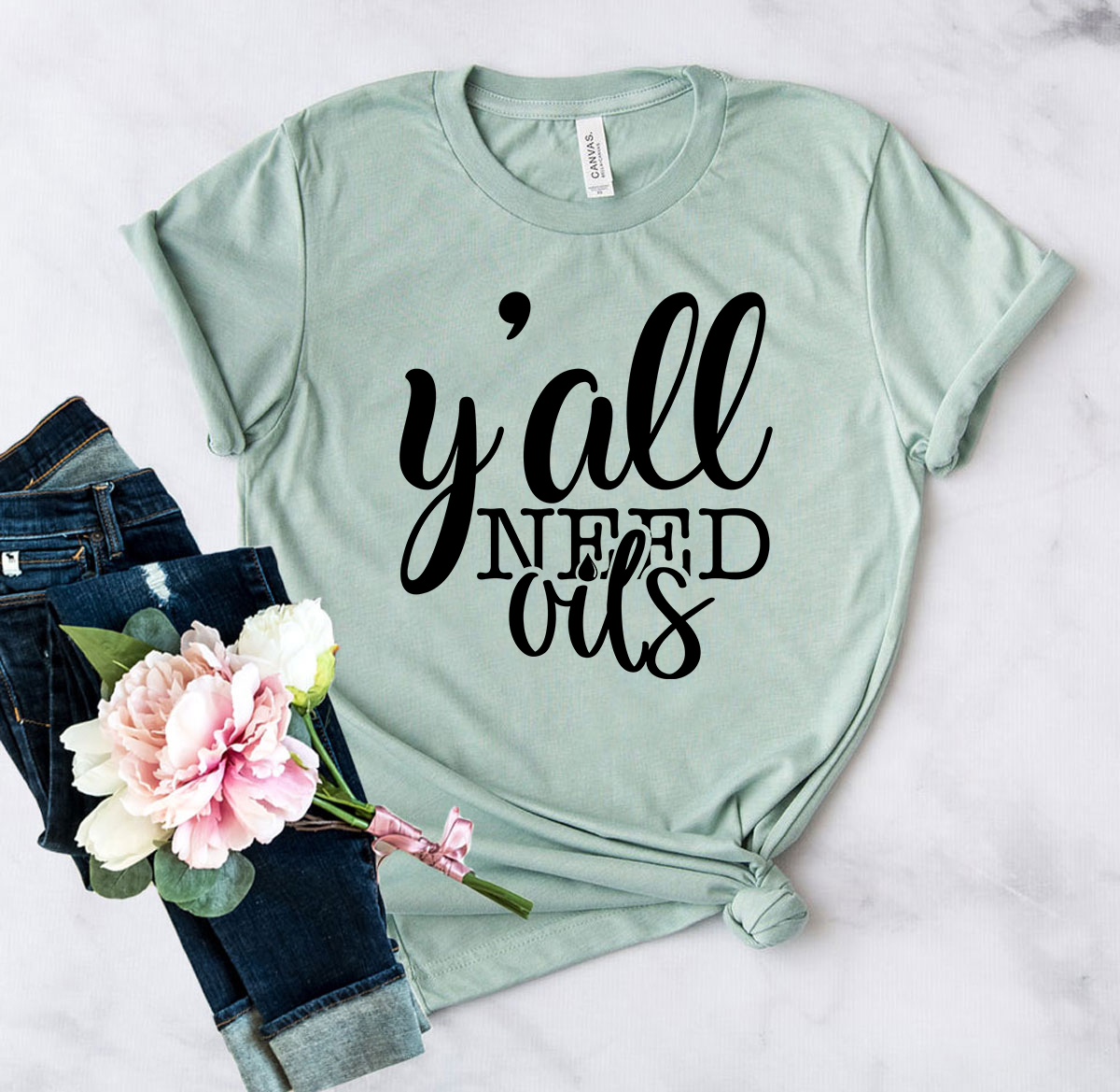 Y'all Need Oils Shirt in various colors, showcasing its soft fabric and stylish design.