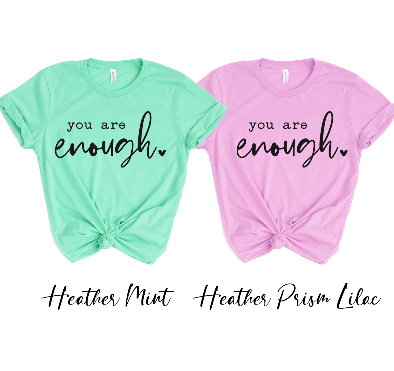 You Are Enough T-shirt displayed on a hanger, showcasing its soft fabric and unisex design.