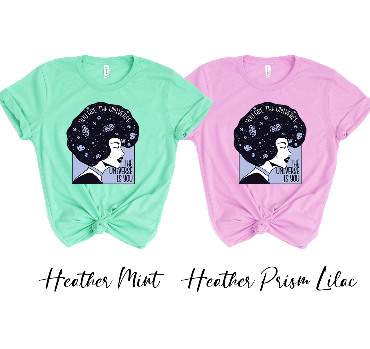 You Are The Universe T-shirt displayed on a mannequin, showcasing its unisex design and soft fabric.