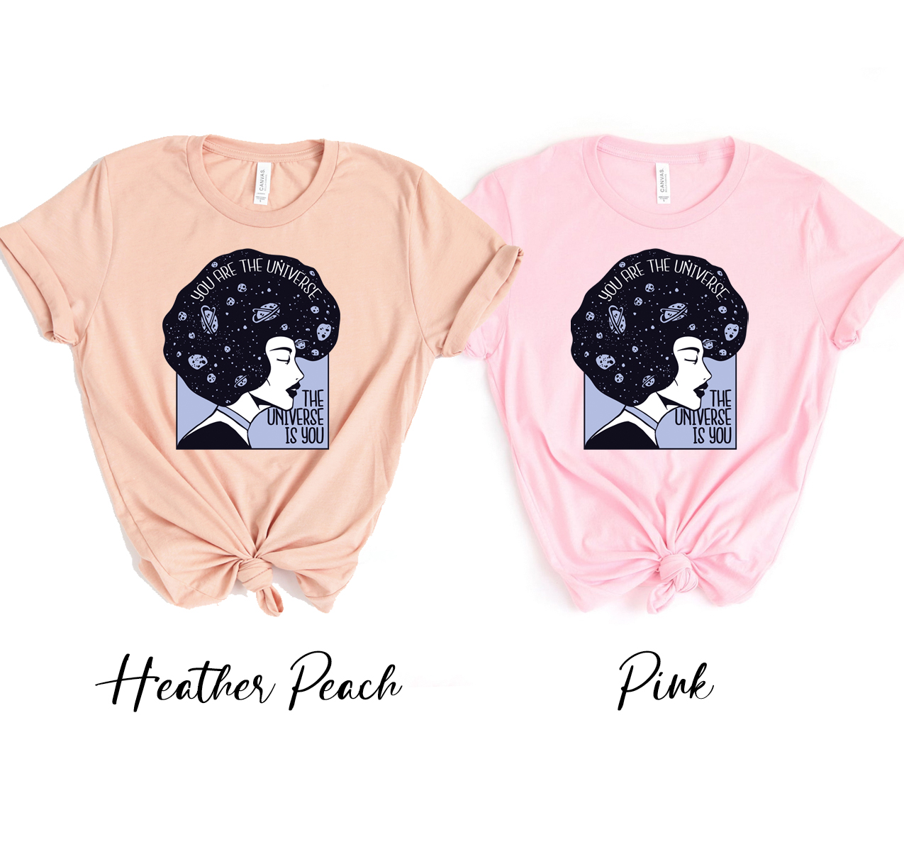 You Are The Universe T-shirt displayed on a mannequin, showcasing its unisex design and soft fabric.