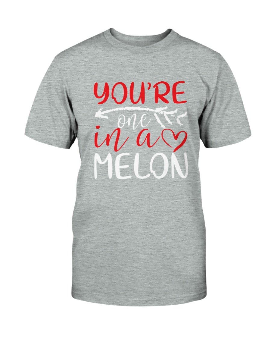 You're One In A Melon Shirt displayed in various colors, showcasing its soft fabric and stylish design.