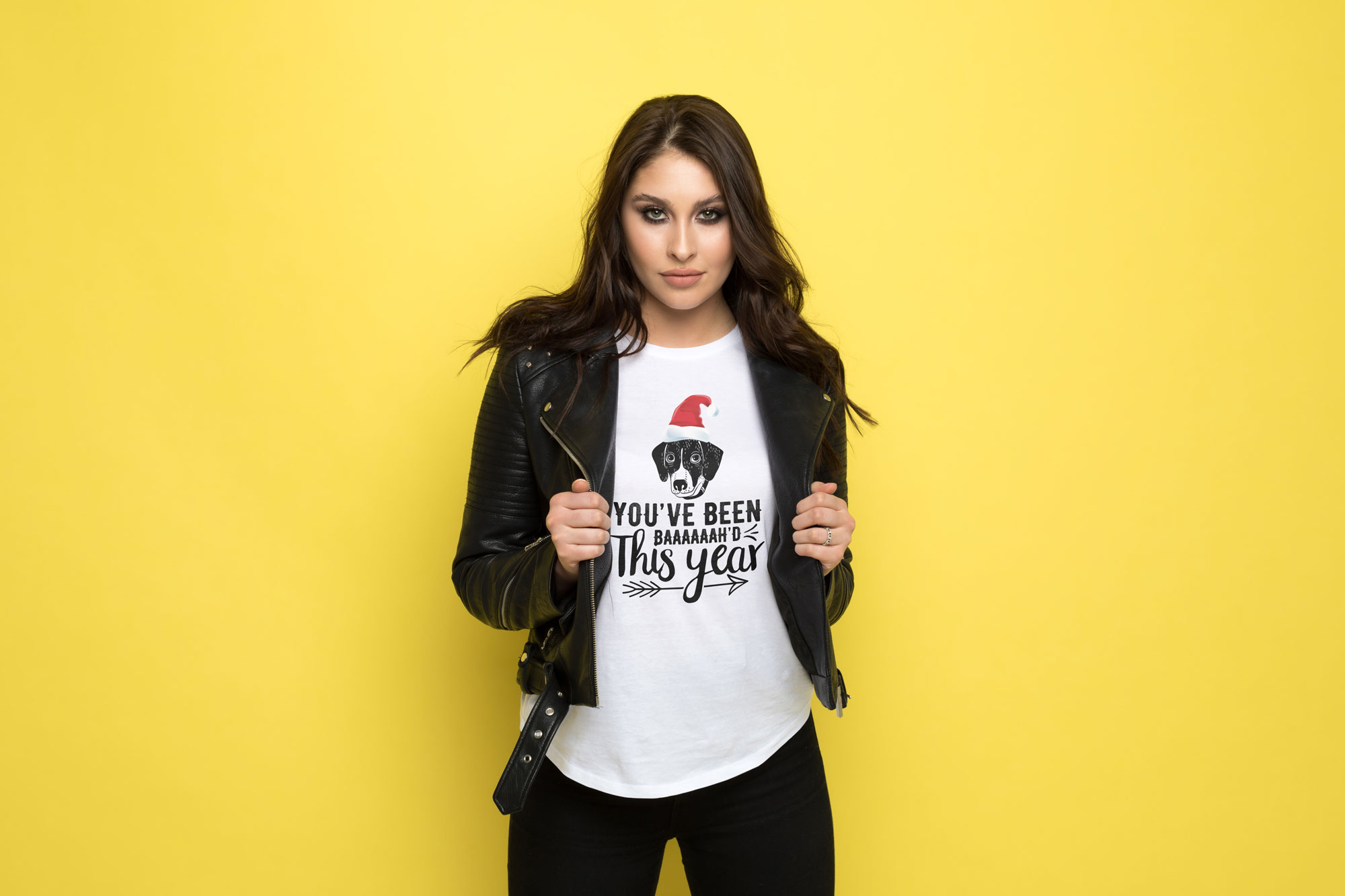 You've Been Baaaah'd Christmas T-Shirt in various colors, showcasing its festive design and comfortable fit.