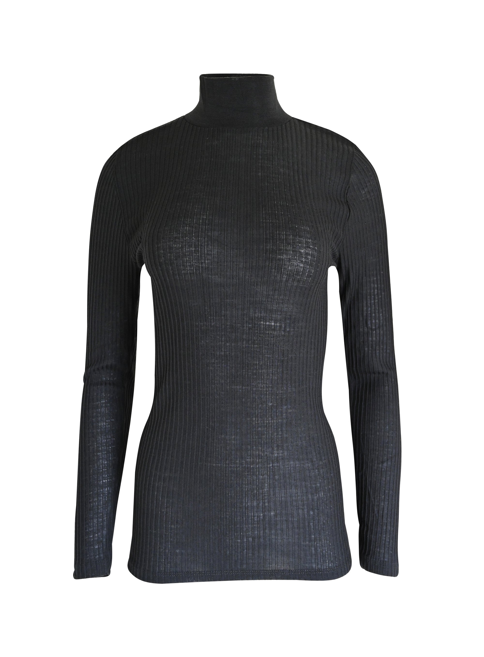 EGI Exclusive Collections Merino Wool Blend Mock Neck Top in a stylish ribbed knit, showcasing its luxurious texture and elegant mock neck design.