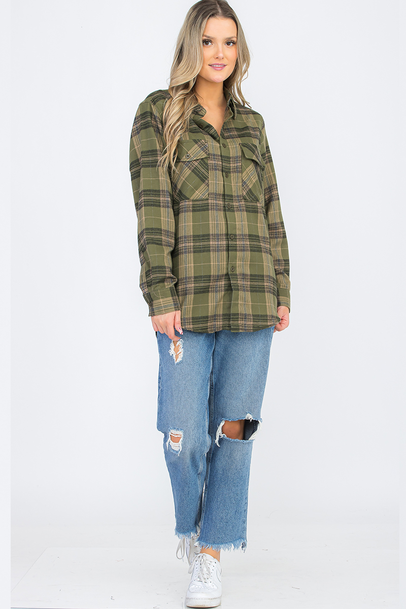 Main Oversize Boyfriend Plaid Checkered Flannel image