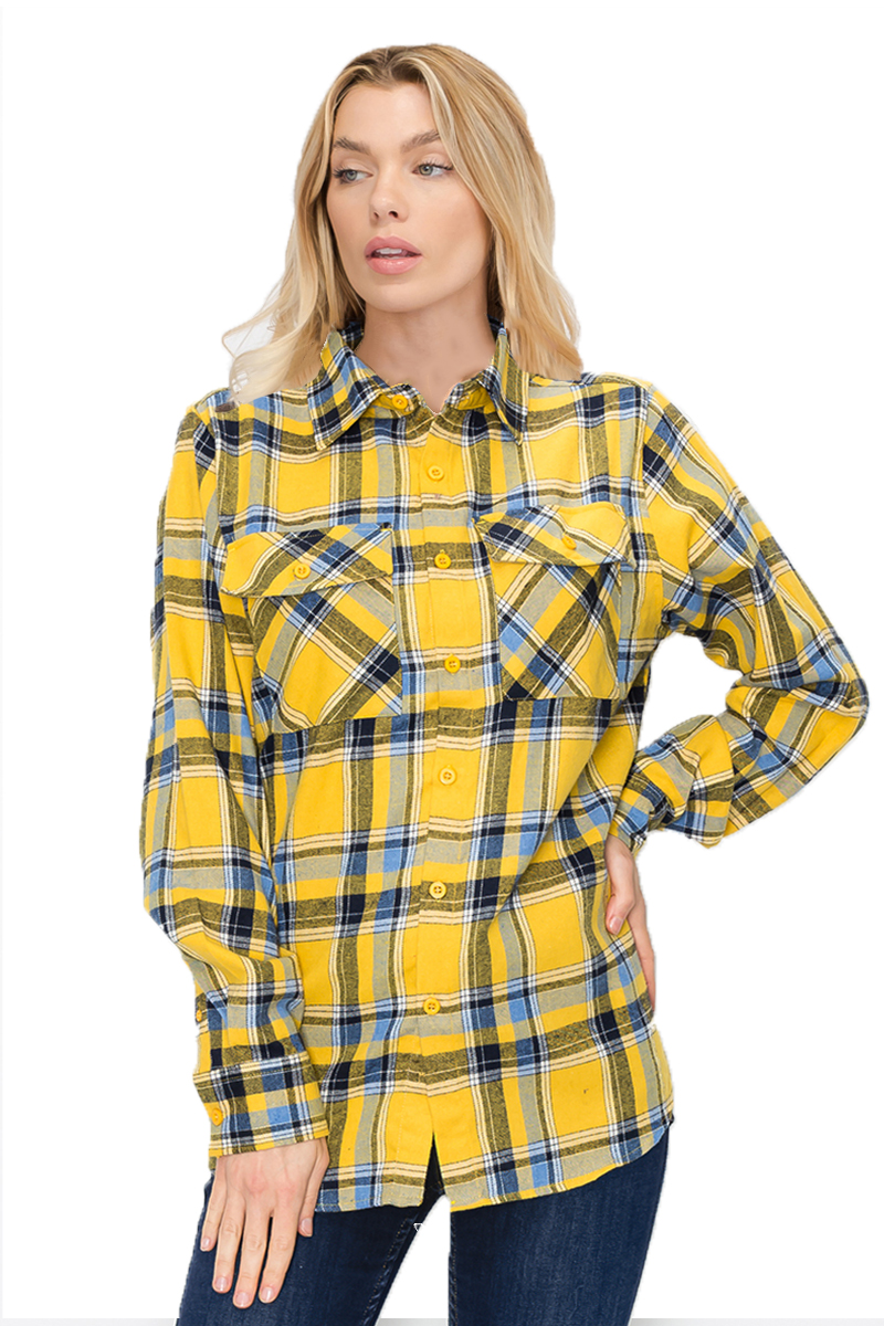 Main Oversize Boyfriend Plaid Checkered Flannel FL106 image