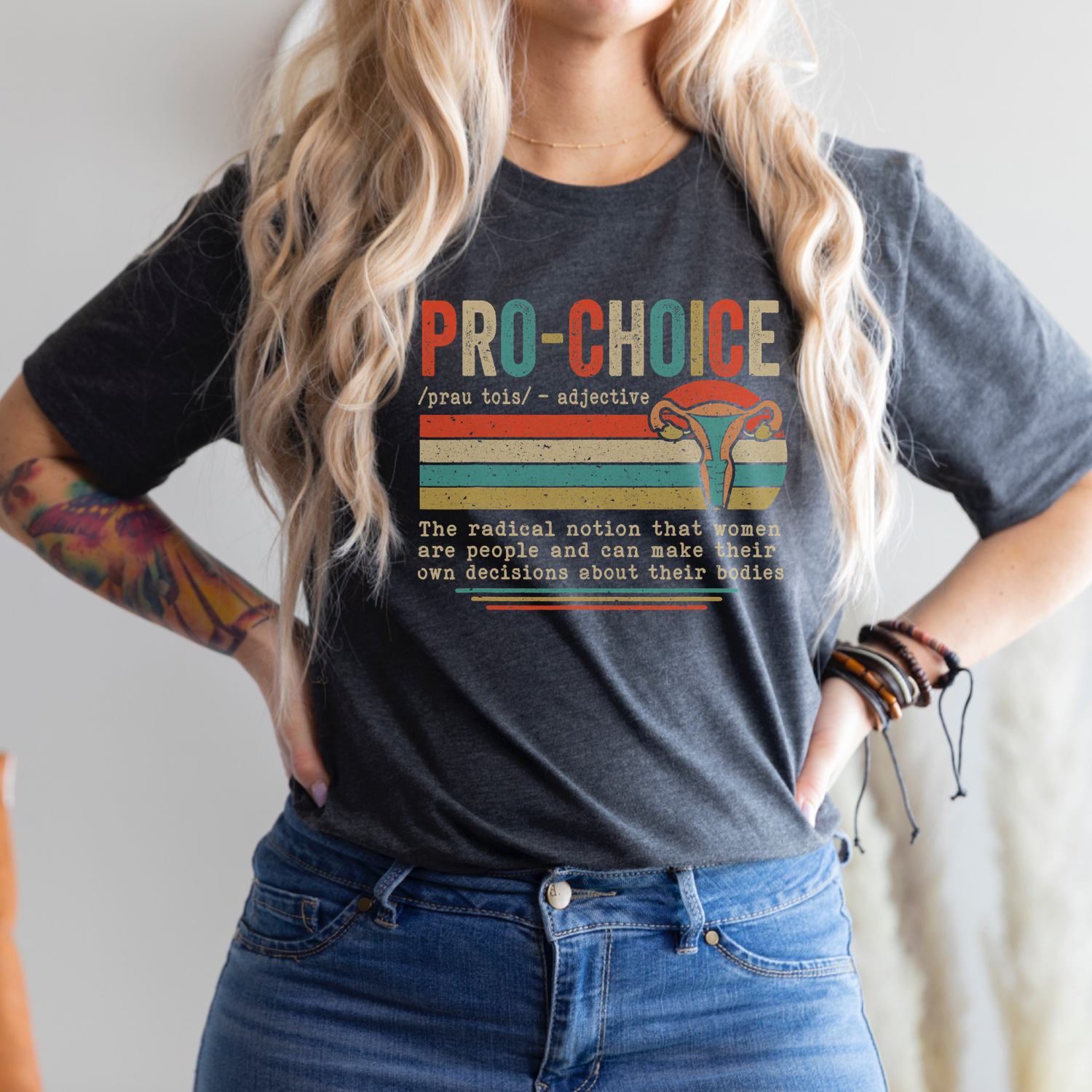 Pro Choice Graphic Tee made from soft ring spun cotton, featuring a bold graphic design, suitable for unisex wear.