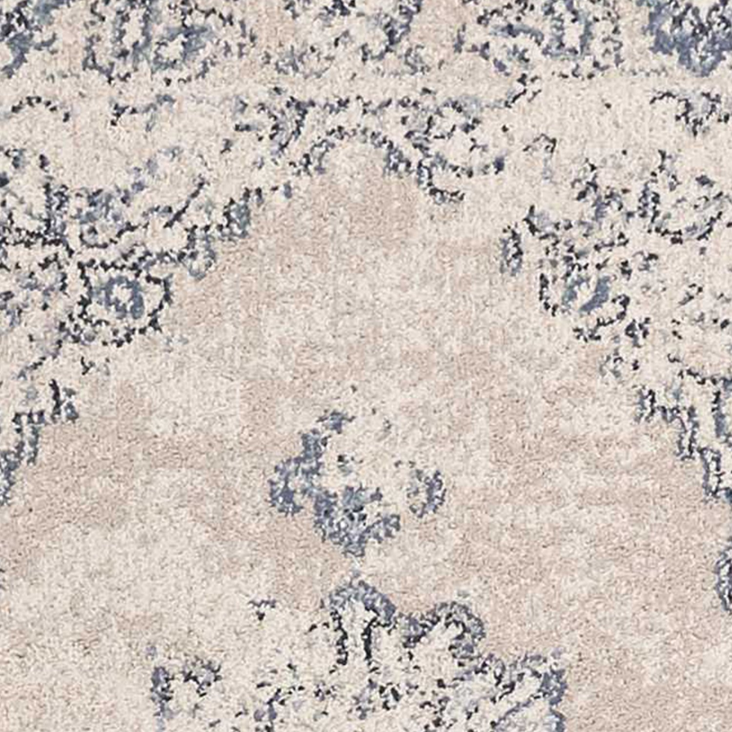 A beautiful 2' x 7' sky blue polypropylene area rug featuring vintage traditional patterns, perfect for enhancing home decor.