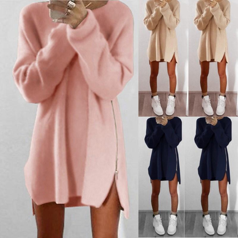 2018 New Fashion Women's Sweater in various colors, featuring a cozy O-neck and long sleeves, perfect for winter wear.