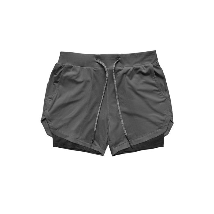 2020 Men's Running Shorts featuring a 2-in-1 design, made of lightweight polyester, ideal for jogging and fitness training.