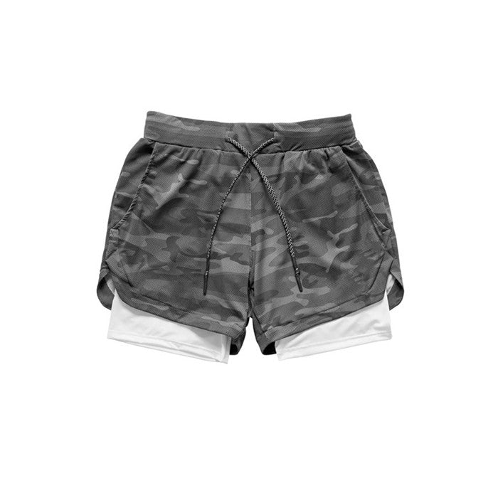 2020 Men's Running Shorts featuring a 2-in-1 design, made of lightweight polyester, ideal for jogging and fitness training.