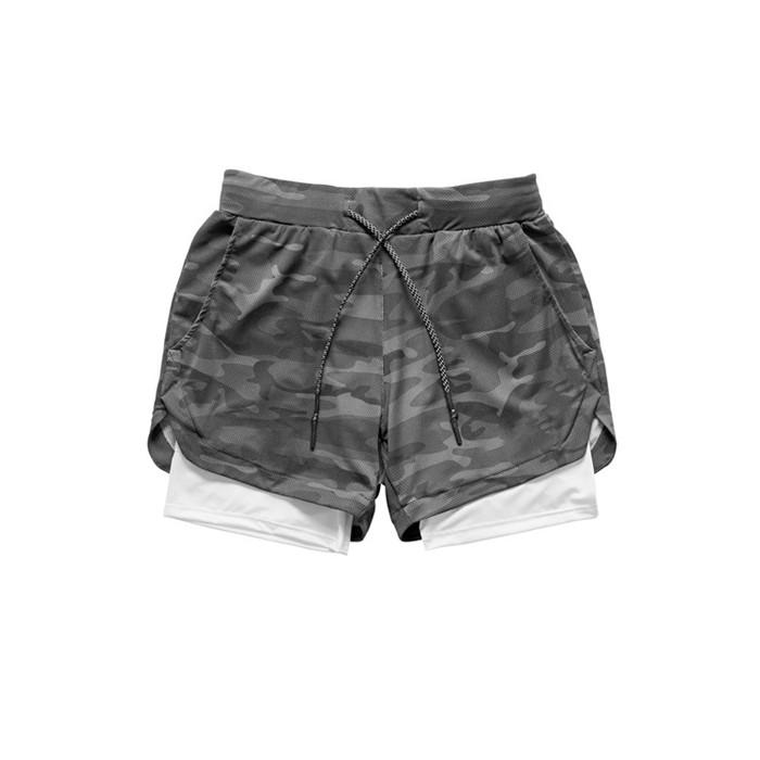 2020 Men's Running Shorts featuring a 2-in-1 design, made of lightweight polyester, ideal for jogging and fitness training.