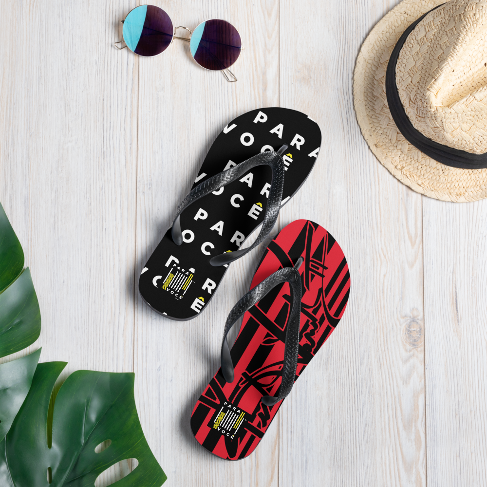 2882Sport™ Black & Red Stripe Flip-Flops featuring rubber sole and Y-shaped straps, perfect for summer wear.