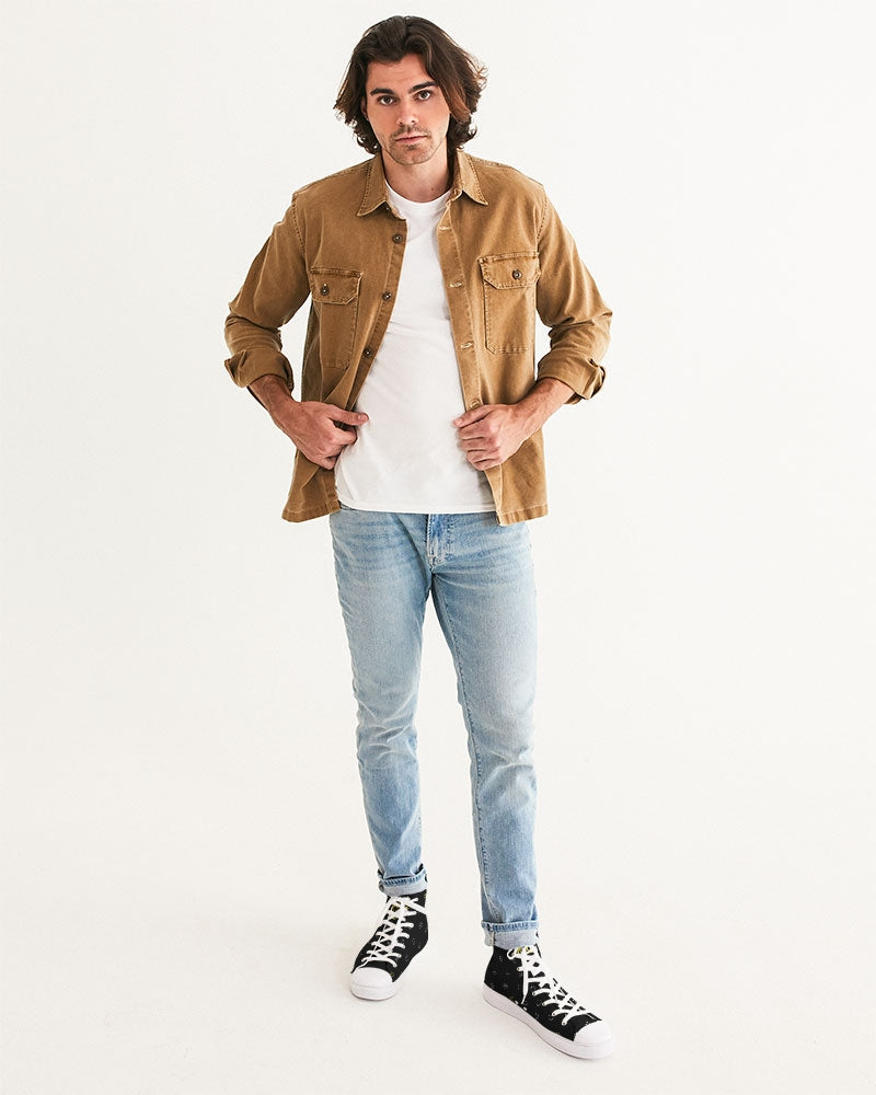 2882Sport Fit My Mood Winky Face Men's Hightop Canvas Shoe featuring a playful winky face design and stylish hightop silhouette.