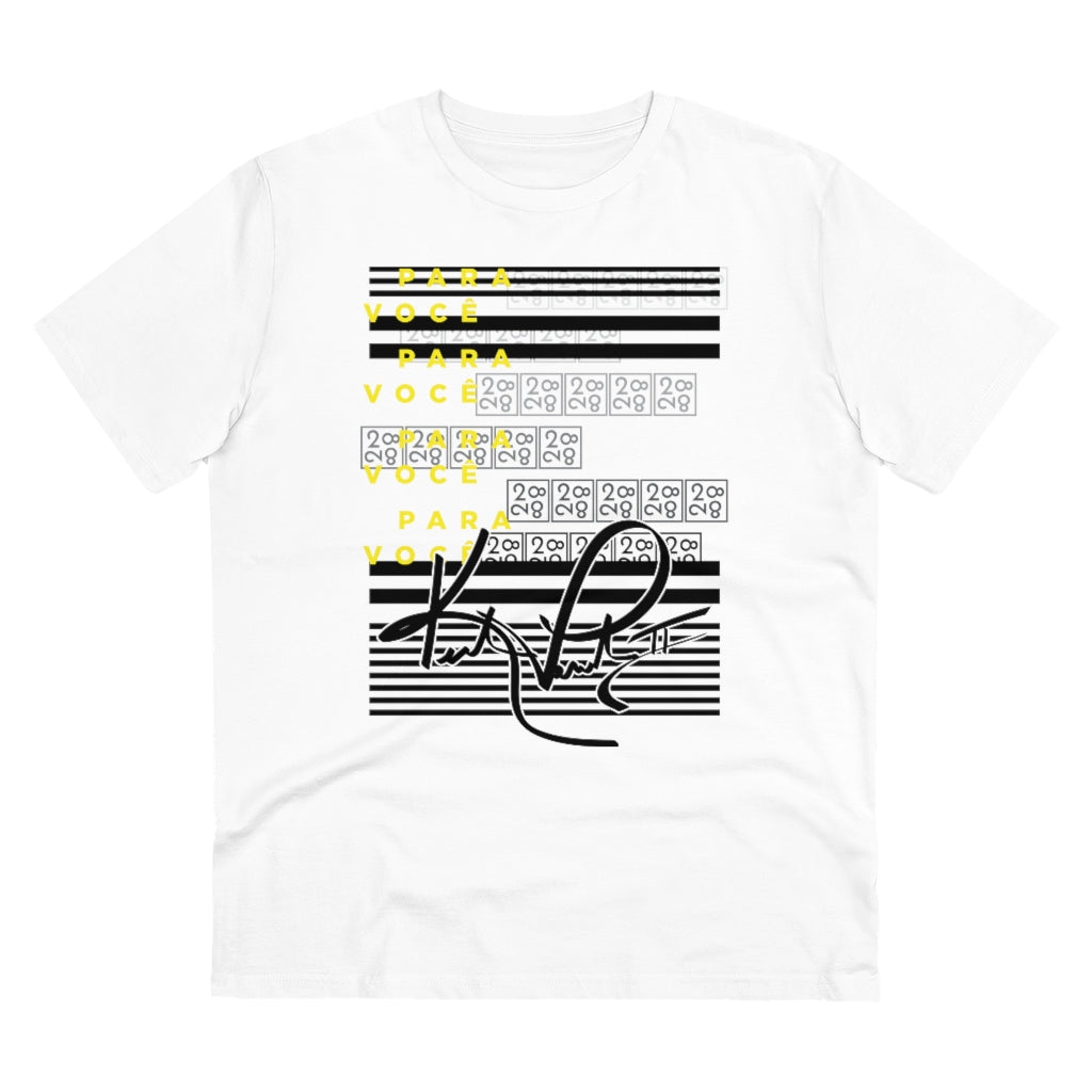 Unisex 2882Sport™ Para Você Signature Stripe T-shirt in various colors, made from 100% organic cotton, featuring a ribbed neck collar.