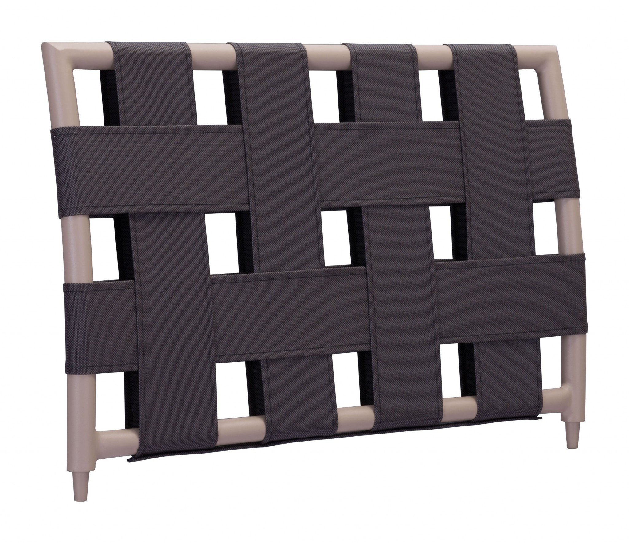 28.7" x 2" x 19.5" Taupe & Brown Beach modular seating with plush cushions and a stylish aluminum frame.