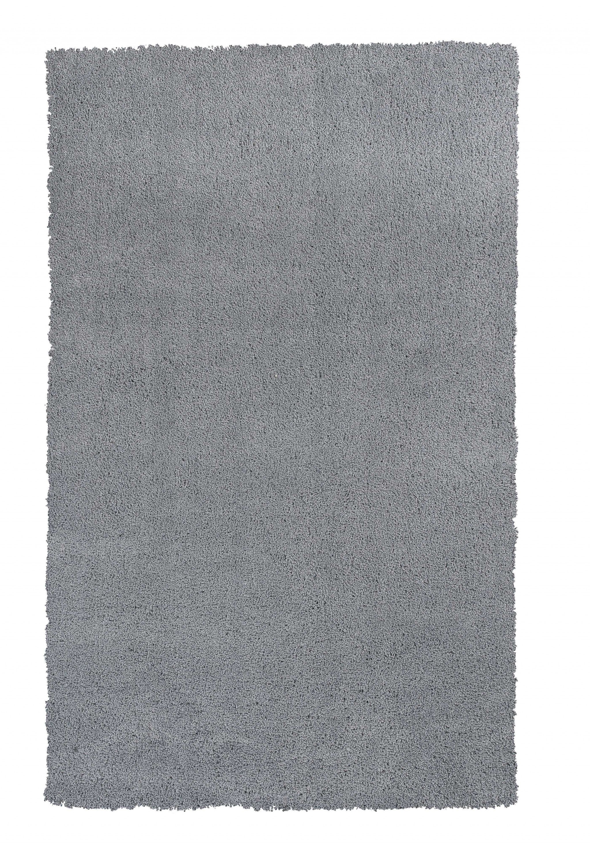 A stylish 2x4 inches grey shag area rug made of high-grade polyester, showcasing a soft texture and modern design, perfect for home decor.