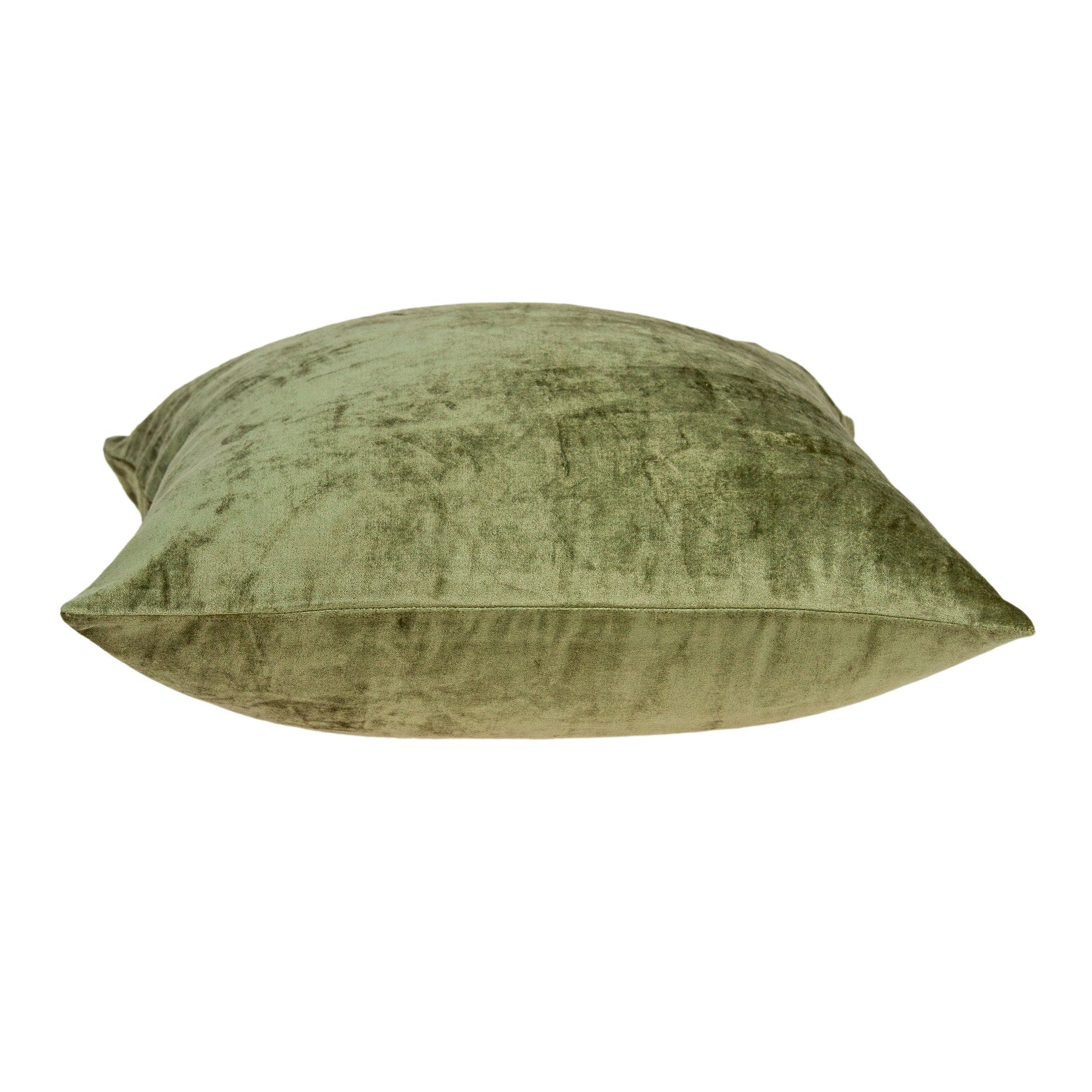 Transitional olive solid pillow cover measuring 22x7x22 inches, crafted from cotton and viscose blend, perfect for home decor.