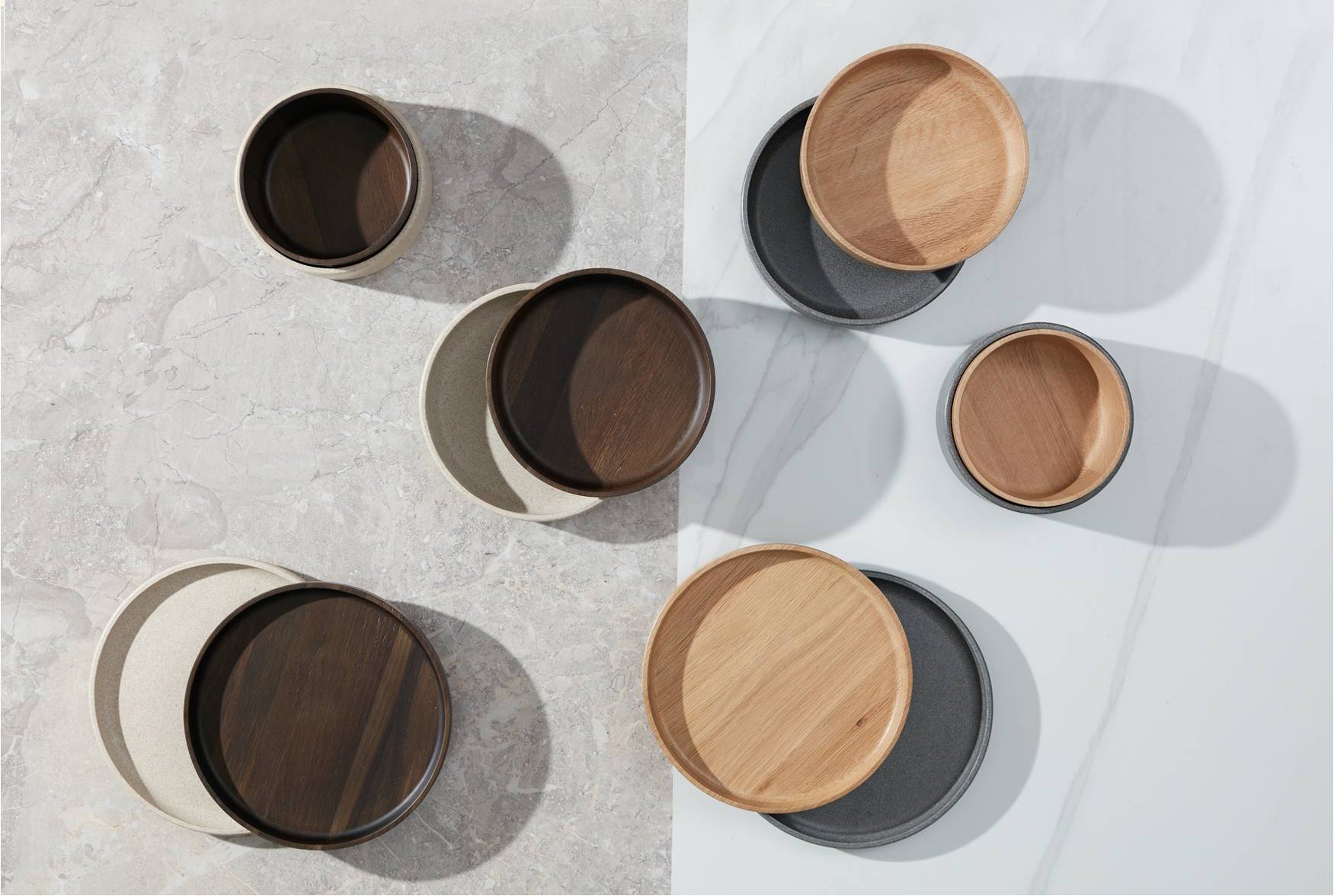 A stylish 3" x 28.1" x 3" smoked PVC wood container, showcasing a sleek design with a waxed finish, perfect for home decor and storage.