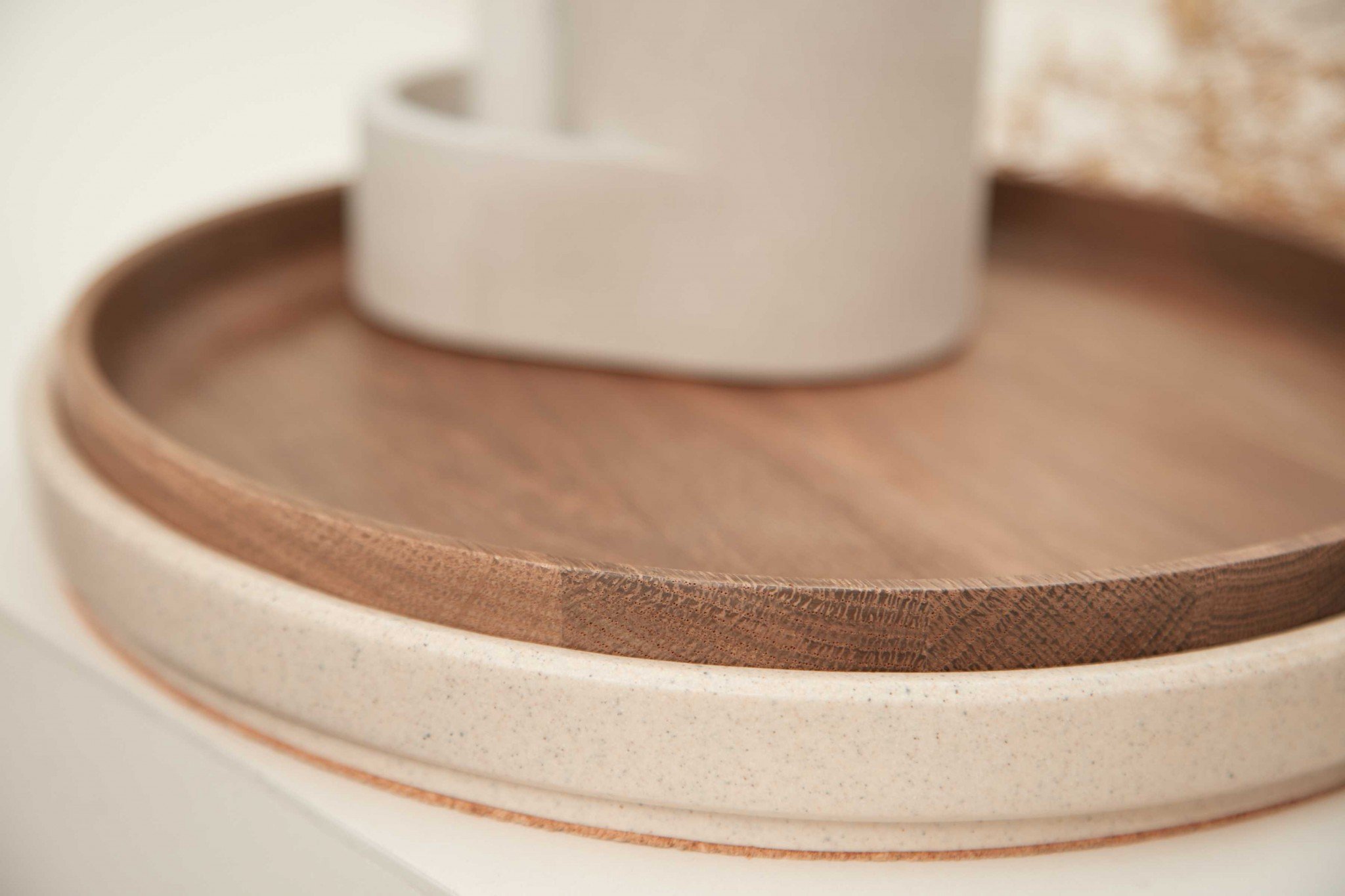 A stylish 3" x 28.1" x 3" smoked PVC wood container, showcasing a sleek design with a waxed finish, perfect for home decor and storage.