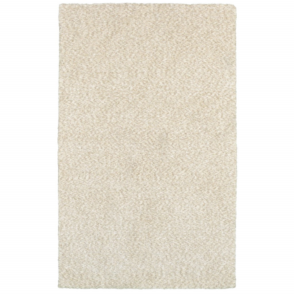 3x5 Modern Shag Ivory Indoor Area Rug showcasing a plush, soft texture and elegant ivory color, perfect for contemporary interiors.