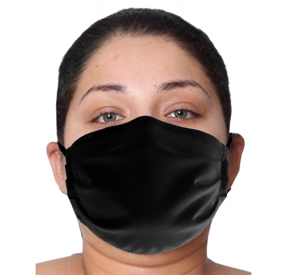 Three black reusable cotton face masks, fully lined, designed for unisex adults, showcasing comfort and style.
