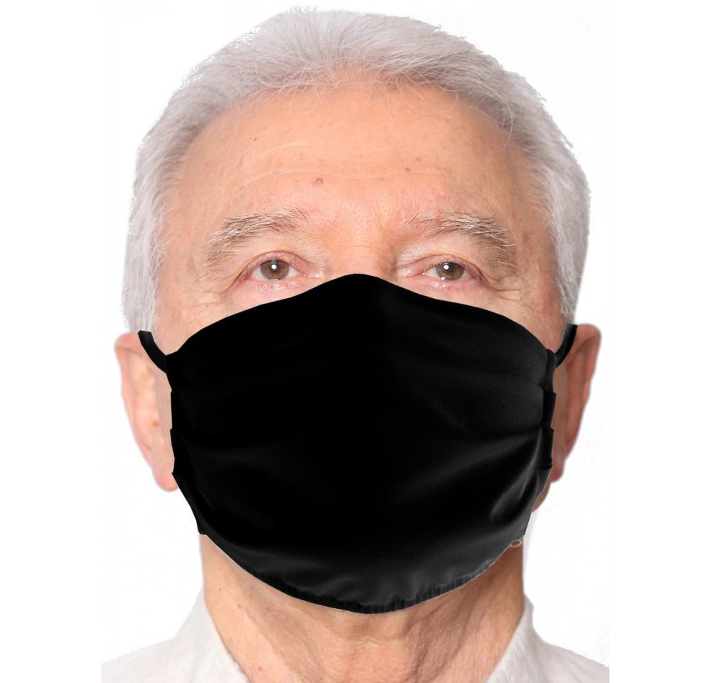 Three black reusable cotton face masks, fully lined, designed for unisex adults, showcasing comfort and style.