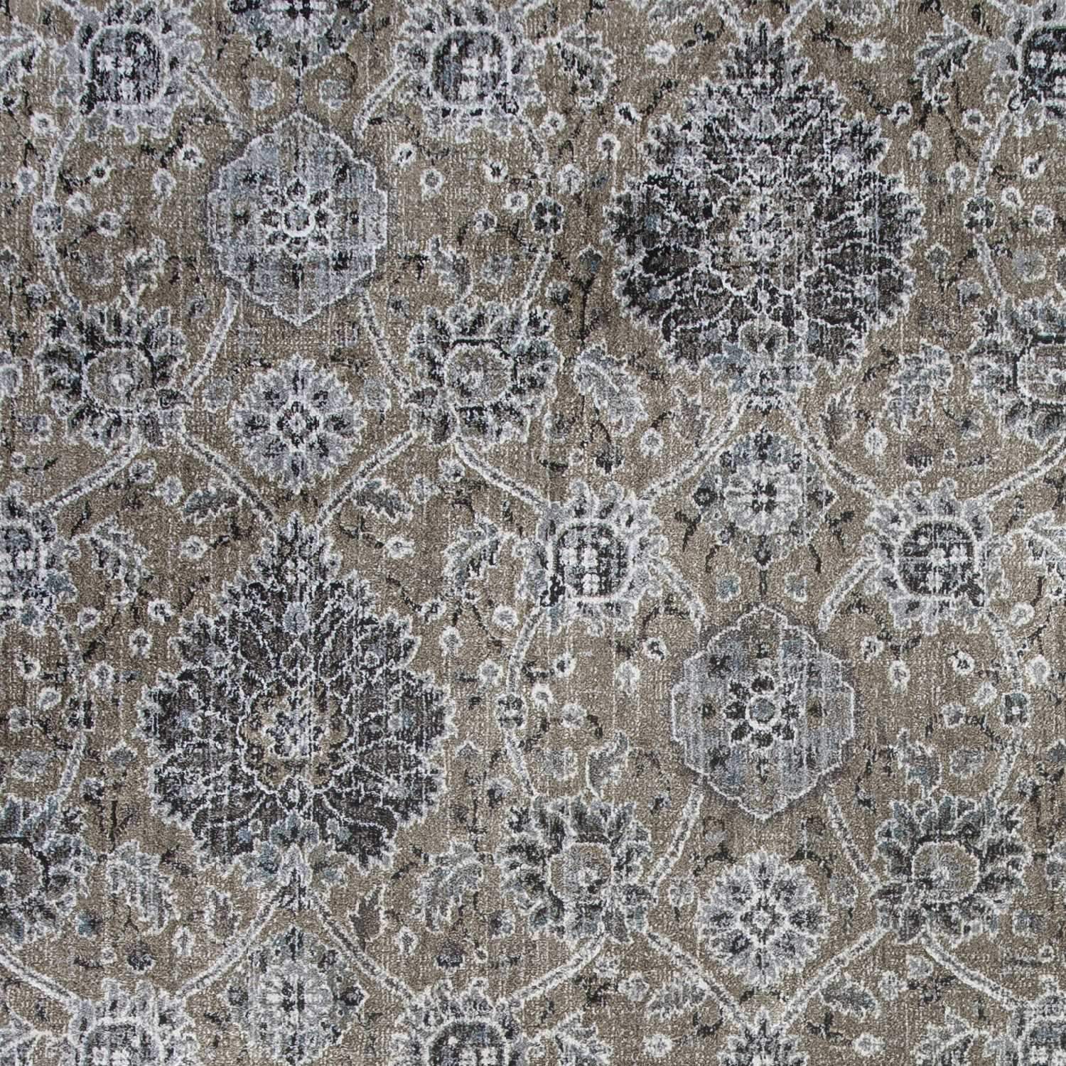 5' x 7' Viscose Sand Area Rug featuring elegant kashan design in soft sand color, perfect for enhancing home decor.