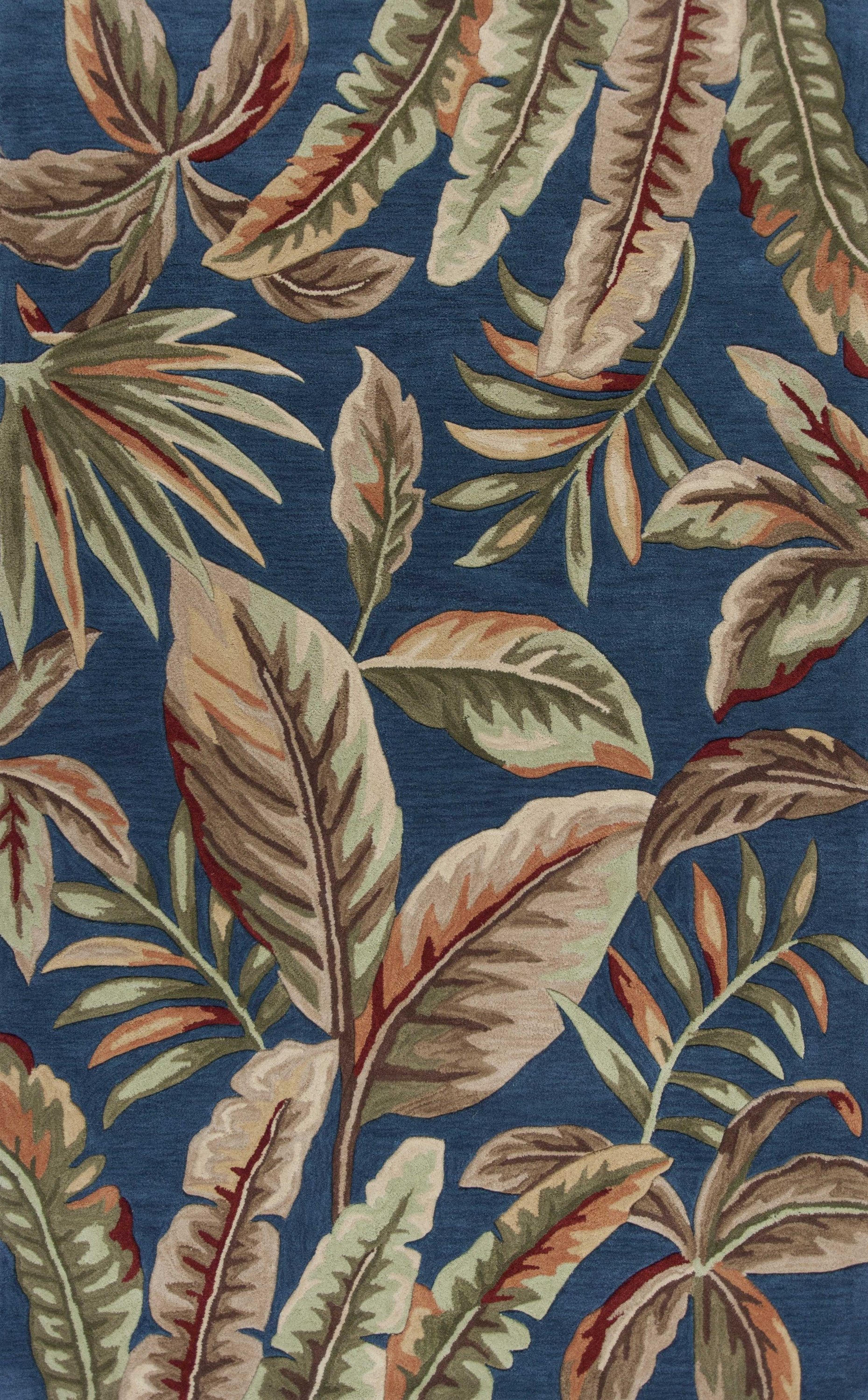 8' x 10' 6" ink blue polyester area rug with elegant design and soft texture, perfect for modern home decor.