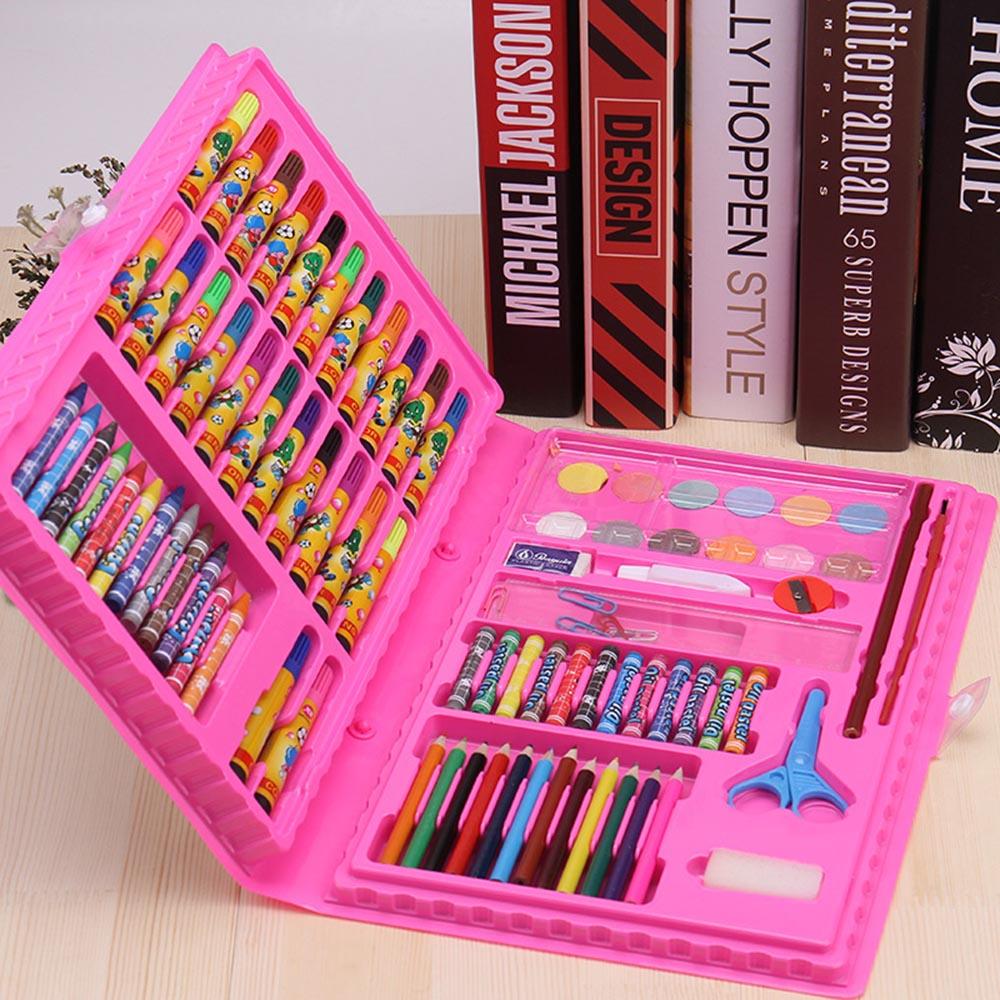 Colorful 86Pcs Kids Educational Painting Tool Set displayed in an exquisite gift box, featuring various art supplies for young artists.
