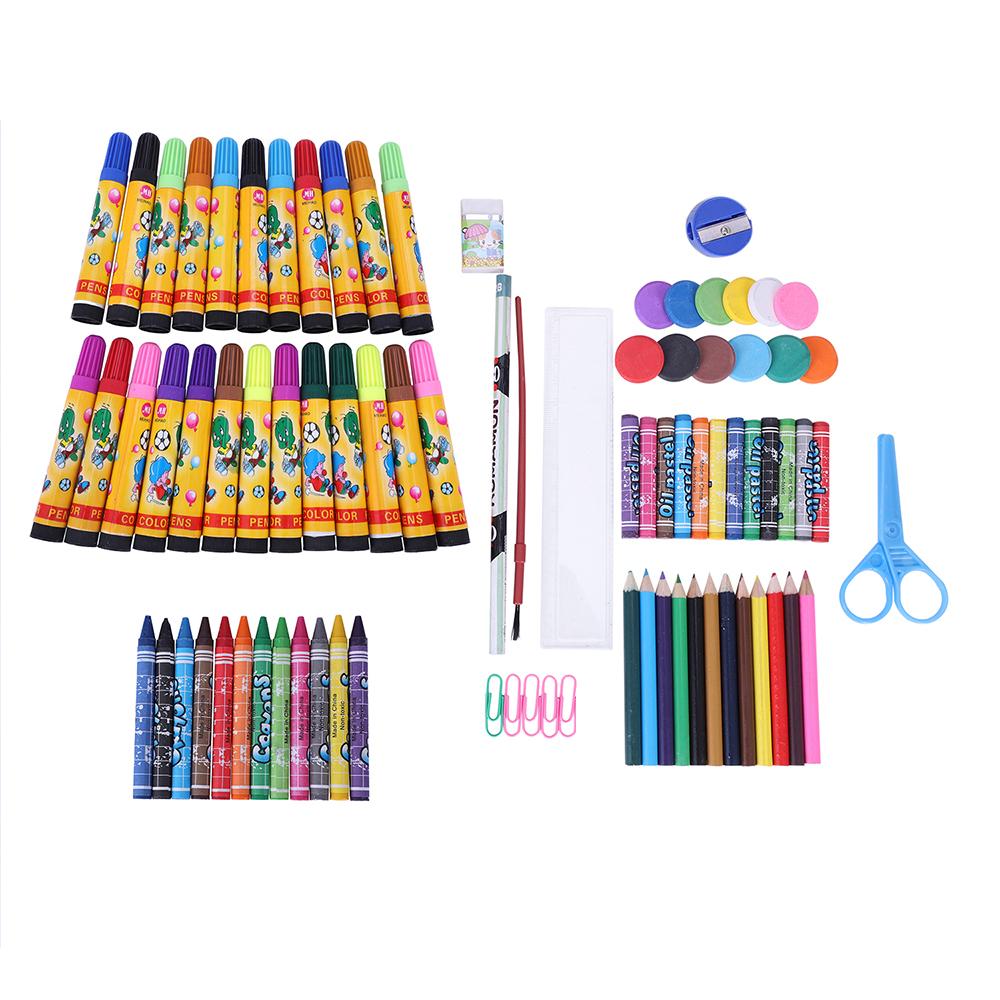 Colorful 86Pcs Kids Educational Painting Tool Set displayed in an exquisite gift box, featuring various art supplies for young artists.