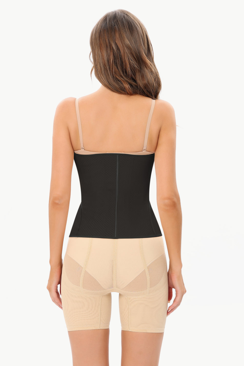 Adjustable Reinforced Waist-Training Corset in solid color, showcasing its minimalist design and adjustable features.
