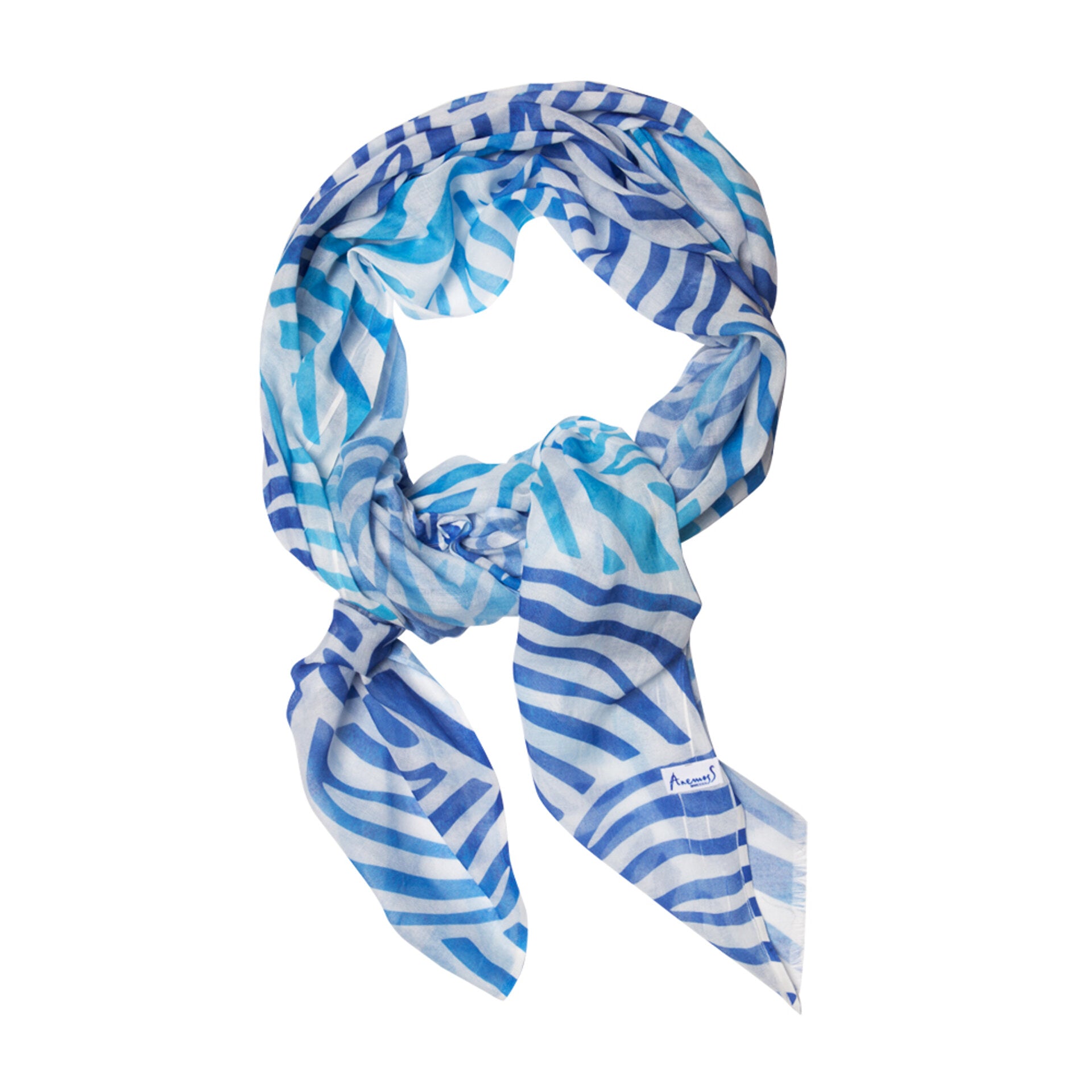 Anemoss Marine Collection Herringbone Halstuch in elegantem Design mit Fischgrätenmuster, aus 100% Baumwolle, vielseitig tragbar.