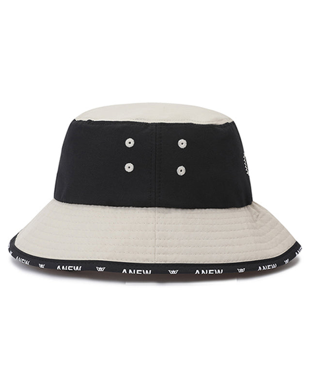 ANEW Golf Color Block Bucket Hat featuring a stylish color block design and ventilated islet for comfort on hot days.