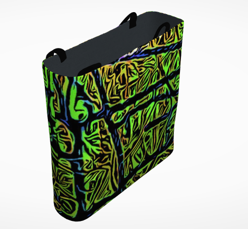 Art Tote Bag by thelionbody® featuring vibrant artistic designs and spacious interior.
